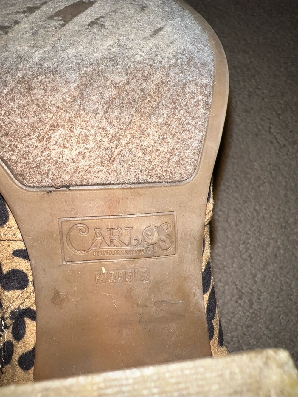 Carlos Santana Leopard Print Ankle Boots - Tan and Black - Picture 3 of 13